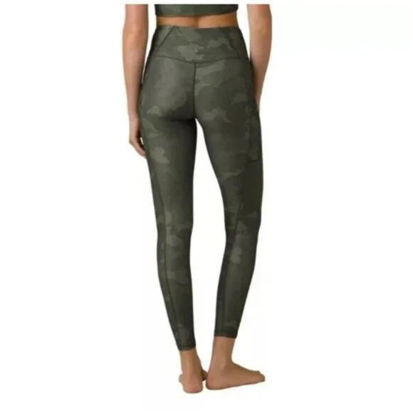 PrAna Leggings Women’s Small Green Camo Electa Yoga Work Out High Rise Pocket - Picture 2 of 11